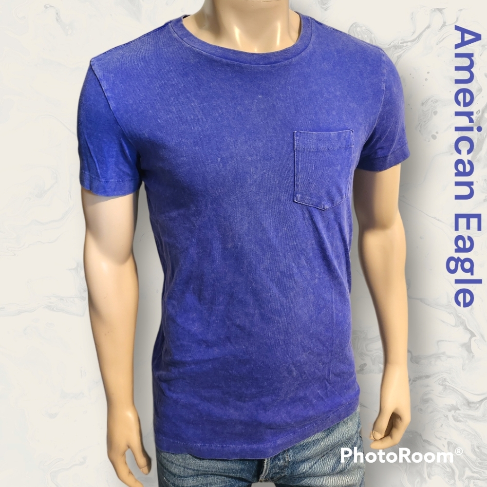 American Eagle Outfitters Purple Acid Wash Pocket Tee Size XS